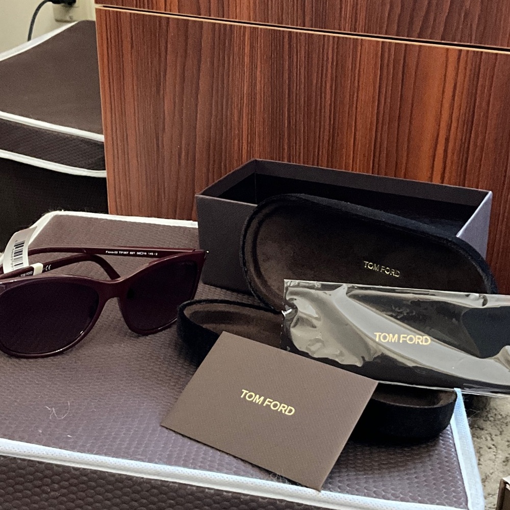 Tom Ford Women's Sunglasses in Deep Burgundy with Dark Lenses